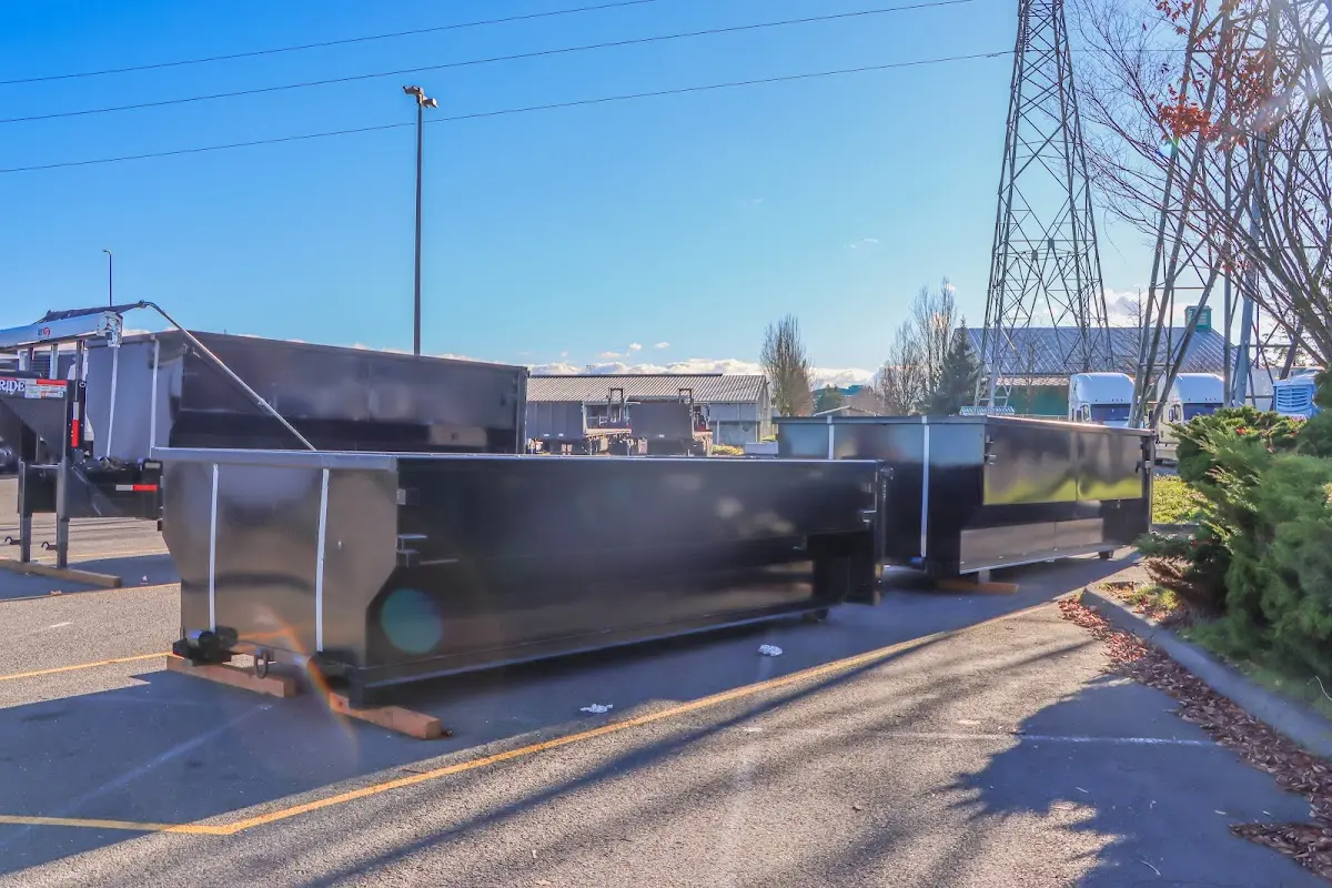 Roll-off dumpster ready for waste disposal at job site for Cleanout Dumpster Rental in Rancho Mission Viejo